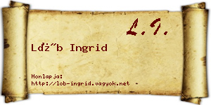 Löb Ingrid névjegykártya